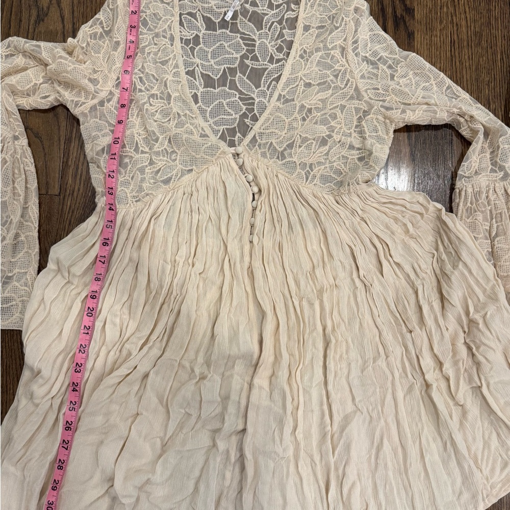 Free People Cream Lace Mini Dress - Picture 7 of 9